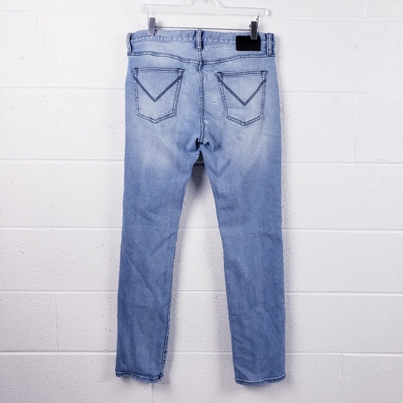 John Varvatos Bowery Slim Straight Leg Jeans In Blue Ice Men's 31 x 32 - Picture 3 of 11